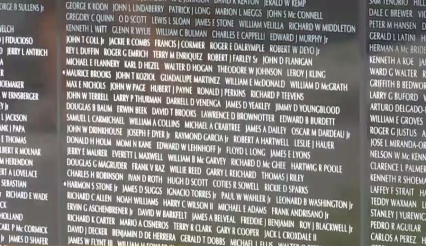 Charlotte County Vietnam wall reads the names of veterans. (Credit: WINK News)