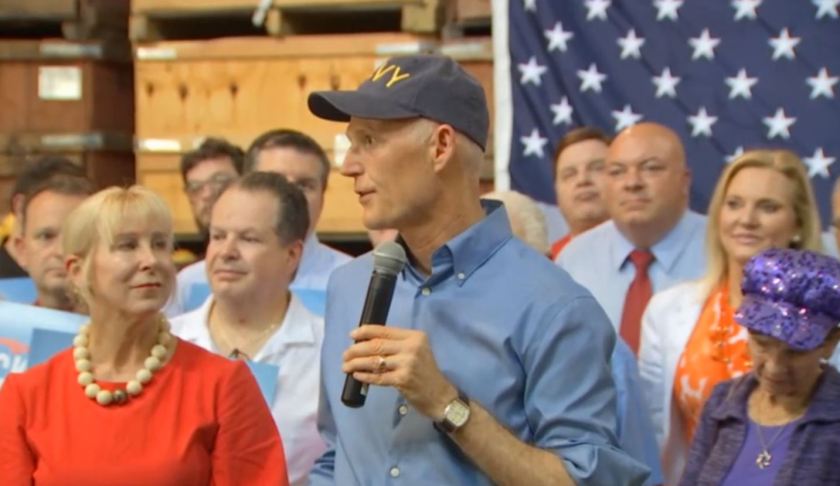 Gov. Rick Scott makes stop at Sun Harvest Citrus in Fort Myers hours after his announcement for a US Senate run. (Credit: WINK News)