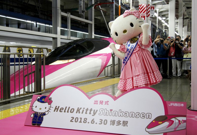 All aboard Hello Kitty: Pink bullet train debuts in Japan - WINK News