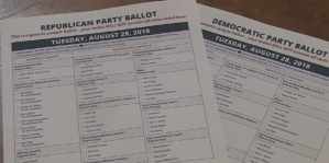 Ballots in midterm elections. Photo via WINK News.