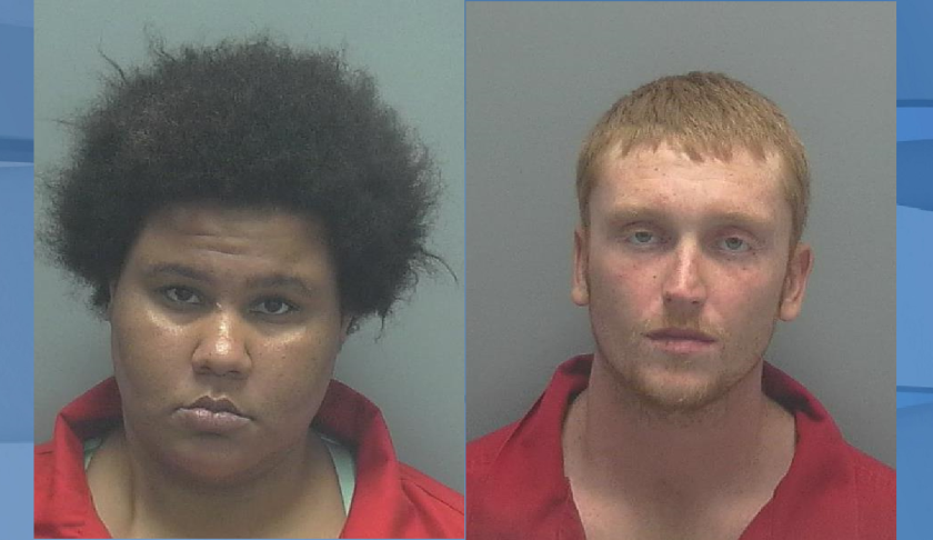 Cheyenne Williams, 24, and Keith Cooper, 22, charged for the robbery of a business without a weapon on Wednesday. Mugshot via LCSO.