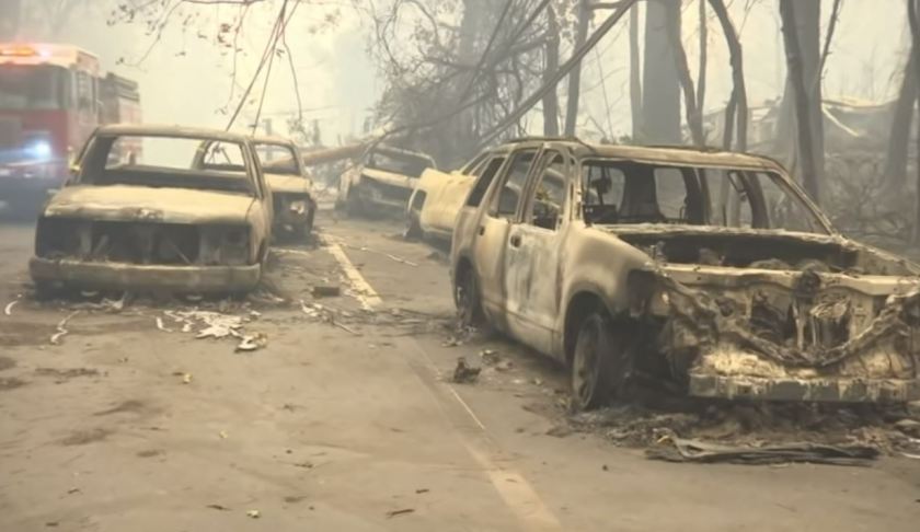 Destruction from the Camp Fire blaze in California. Photo via WINK News