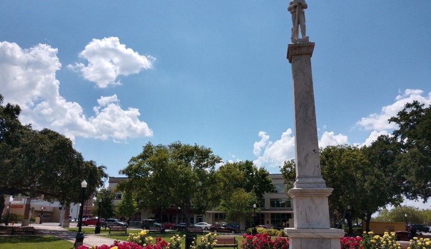 The Munn Park Confederate Monument, which will be moved to Veterans Memorial Park using private funding. Photo via City of Lakeland.