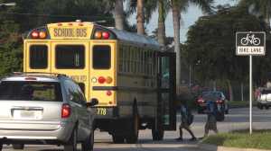 School bus stops to pickup a young student. (CCSO photo)