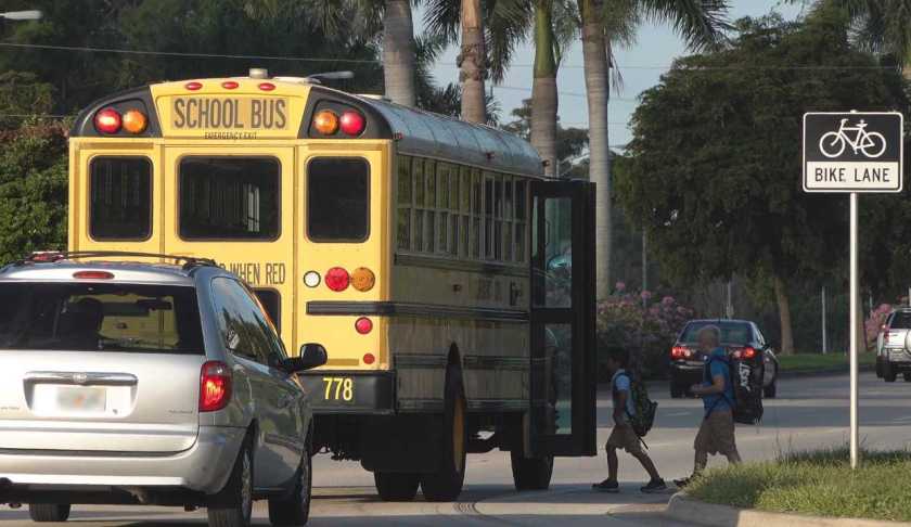 School bus stops to pickup a young student. (CCSO photo)
