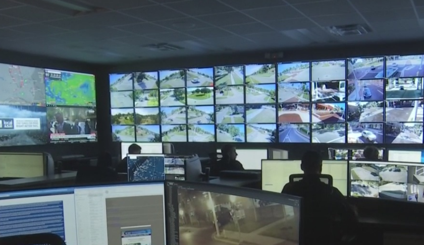 Portion of the FMPD real time crime center. Photo via WINK News.