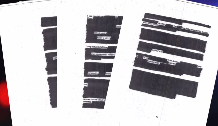 Portions of the heavily redacted Freeh Group Report. (Credit: WINK News)