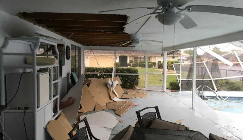 Storm damage to a Cape Coral home. Thursday, Dec. 20, 2018. Photo via Barbara Vincent.