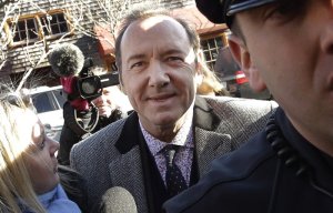 Actor Kevin Spacey arrives at district court on Monday, Jan. 7, 2019, in Nantucket, Mass., to be arraigned on a charge of indecent assault and battery. The Oscar-winning actor is accused of groping the teenage son of a former Boston TV anchor in 2016 in the crowded bar at the Club Car in Nantucket. Photo via AP/Steven Senne.