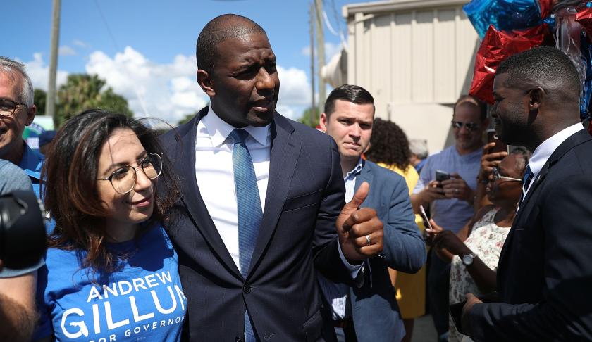 Andrew Gillum as he campaigned for governor in 2018. (CBS News photo)