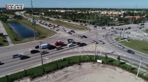 Busy intersection traffic in Cape Coral on Monday, Jan. 7, 2018. Photo via WINK News.