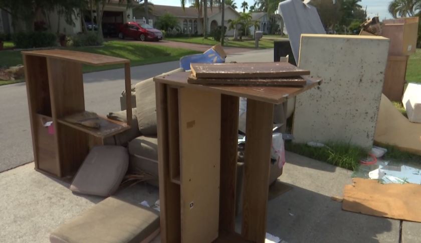 Items to be thrown away by a Cape Coral resident. Photo via WINK News.