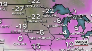 Record breaking cold temperatures throughout the United States. (WINK News photo.)