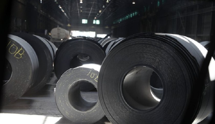 Rolls of finished steel at a facility in Granite City, Ill. Photo via AP.