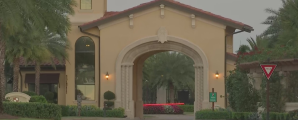 The entrance of the Bonita National Golf and Country Club where a death investigation is underway. WINK News photo.