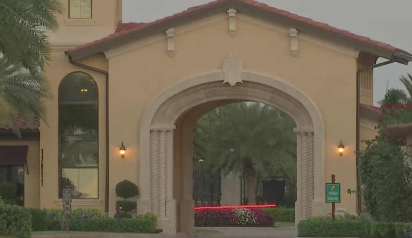 The entrance of the Bonita National Golf and Country Club where a death investigation is underway. WINK News photo.