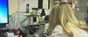 Ivie Patino uses a device for her research project. (WINK News photo)
