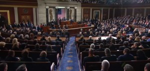 President Donald Trump delivers the State of the Union speech Jan. 31, 2018. (AP photo)