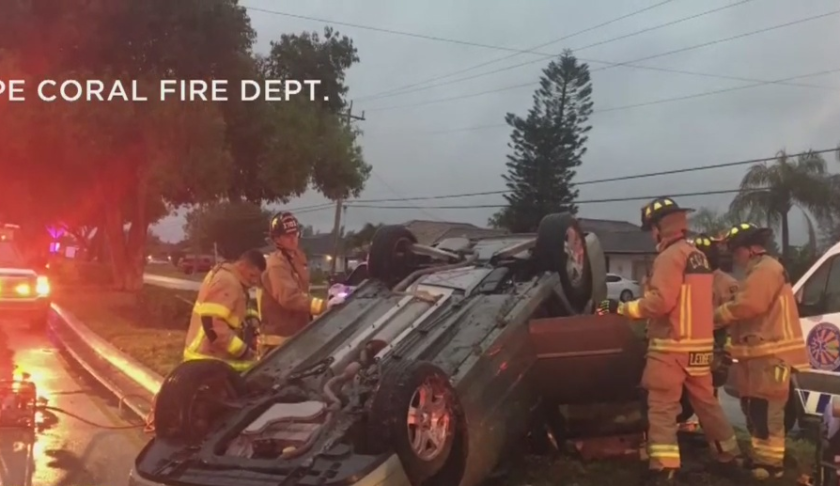 Car crash. (Credit: Cape Coral Fire Dept.)