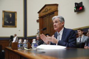 FILE- In this Feb. 27, 2019, file photo Federal Reserve Board Chair Jerome Powell gestures while speaking before the House Committee on Financial Services hearing on Capitol Hill in Washington. The message the Federal Reserve is poised to send on Wednesday, March 20, when its latest policy meeting ends this week is a soothing one. It reflects an abrupt shift in tone since the start of the year in the face of a slowdown in the United States and abroad, persistently tame inflation and a nervous stock market. (AP Photo/Pablo Martinez Monsivais, File)