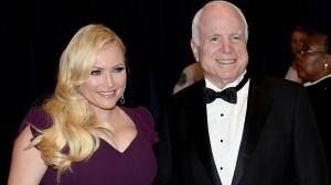 Meghan McCain with her deceased father, John. (Credit CBS)