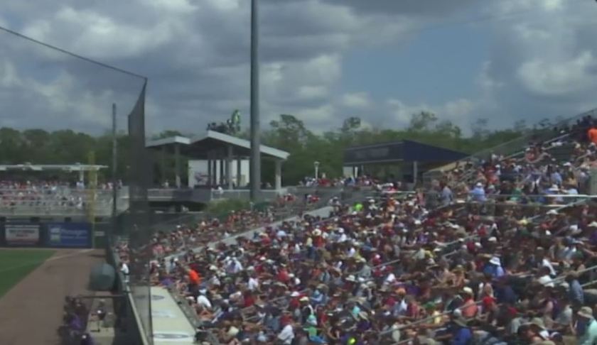 Packed stadium during a spring training game. (Credit: WINK News)