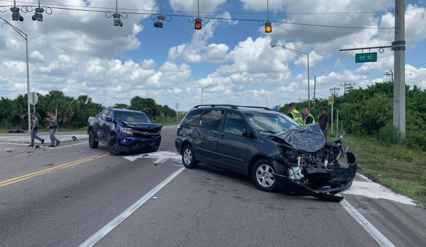 Crash at SR 82 and SR 29. (Credit: Immokalee Fire Control District)