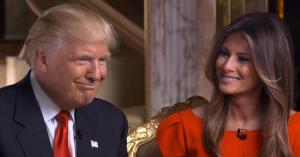 Melania Trump with her husband. (Credit: CBS News)