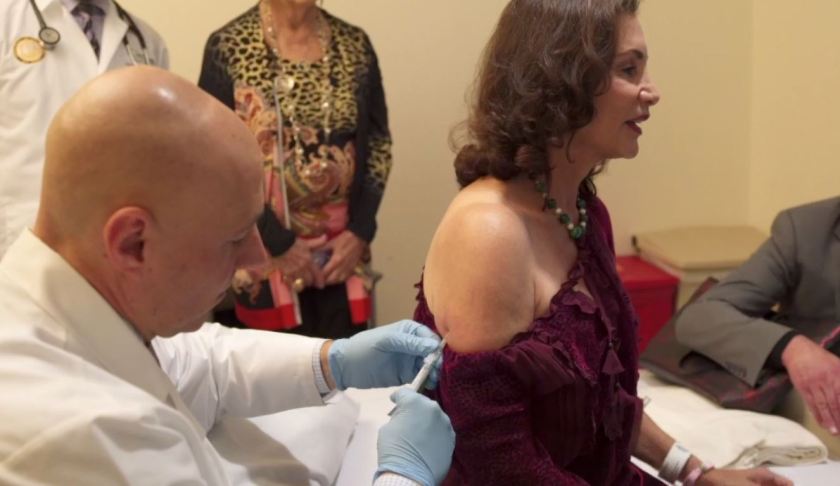 Patient receives vaccine. (Credit: Ivanhoe Newswire)