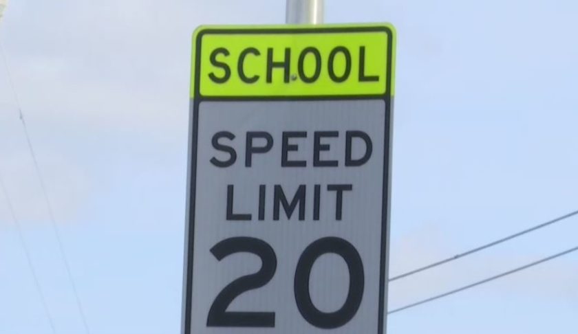 School zone speed limit sign. (Credit: WINK News)