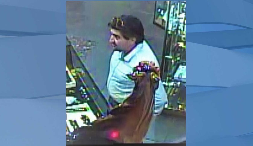 Suspect at-large who stole a diamond wedding set. (Credit: Tiara Fine Jewelry)