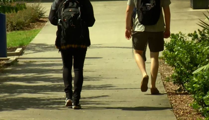 Teens walking to class. (Credit: WINK News)