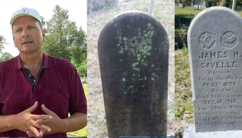 Clarence Hollowell, 60 years old, spends his Sundays cleaning veterans' headstones at rundown cemeteries. (Credit: CBS)