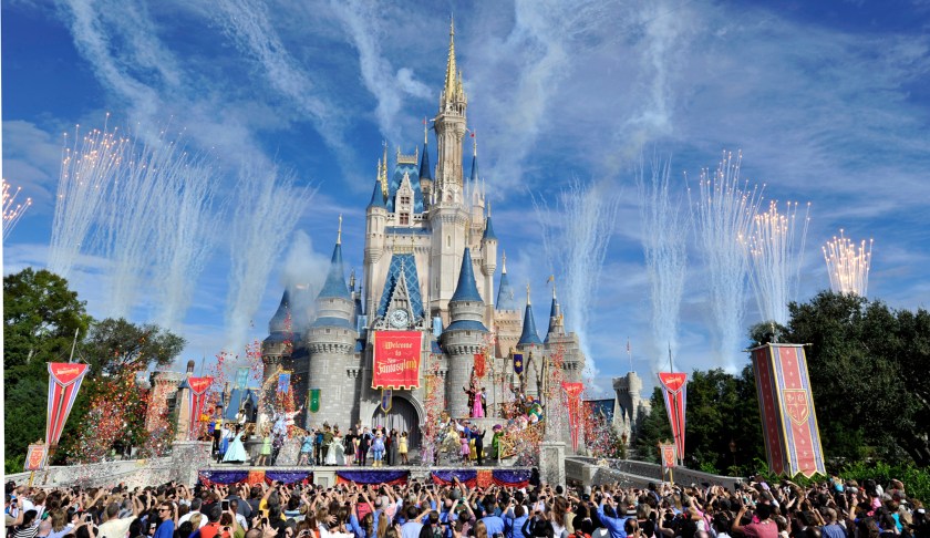Fireworks light the sky over Cinderella Castle in Disney World. (Credit: CBS News)