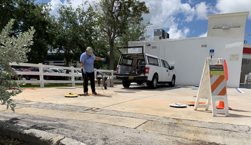 Petroleum inspect at an Orion Station in Cape Coral Tuesday. (Credit: WINK News)
