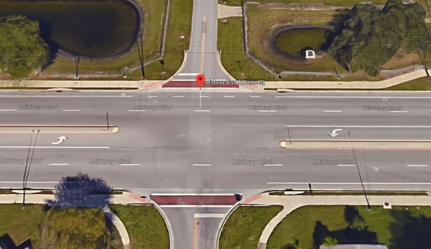 Site of the hit-and-run crash in Port Charlotte. (Credit: Google Maps)