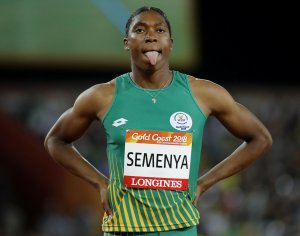 FILE - In this Friday, April 13, 2018 file photo South Africa's Caster Semenya waits to compete in the woman's 800m final at Carrara Stadium during the 2018 Commonwealth Games on the Gold Coast, Australia. Caster Semenya lost her appeal Wednesday May 1, 2019 against rules designed to decrease naturally high testosterone levels in some female runners. (AP Photo/Mark Schiefelbein, File)