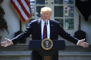 President Donald Trump speaks about modernizing the immigration system in the Rose Garden of the White House, Thursday, May 16, 2019, in Washington. (AP Photo/Manuel Balce Ceneta)