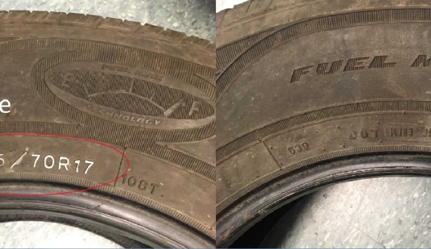Where to check for the tire size, left, and tire year, right. (Credit: WINK News)