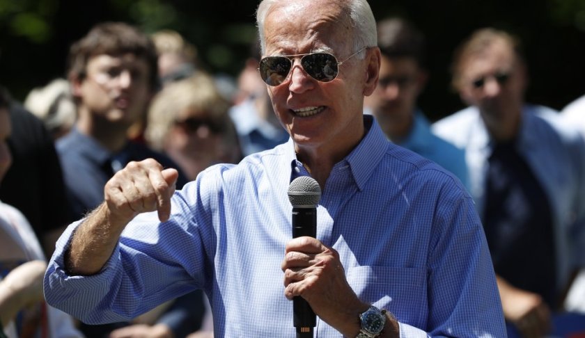 Former Vice President and Democratic presidential candidate Joe Biden, speaks at a house party campaign stop, Saturday, July 13, 2019, in Atkinson, N.H. (AP Photo/Robert F. Bukaty)