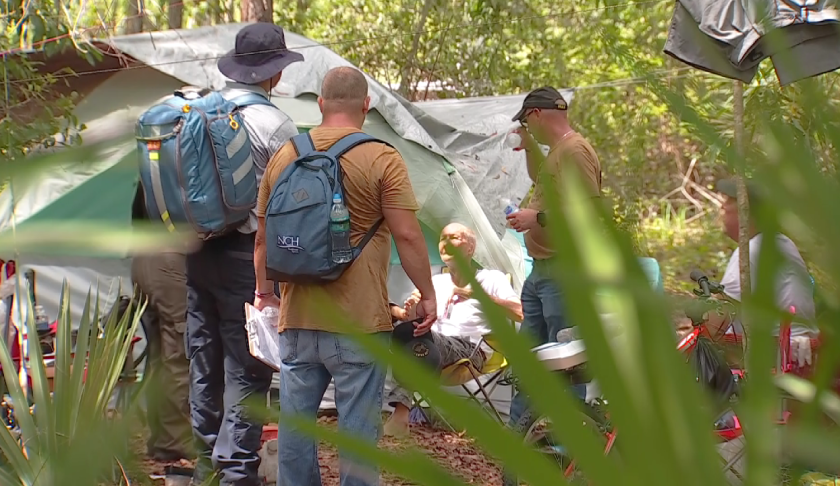 Homeless veteran living in the woods. (Credit: WINK News)