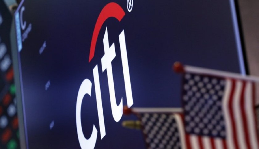 FILE - In this Feb. 8, 2019, file photo the logo for Citigroup appears above a trading post on the floor of the New York Stock Exchange. On Monday, July 15, 2019, Citigroup Inc. reports financial results. (AP Photo/Richard Drew, File)