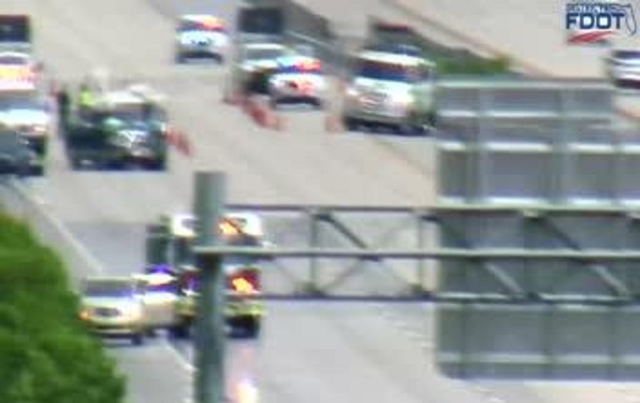 Blurry photo showing the scene of the crash on Sunday afternoon. (Credit: FDOT)