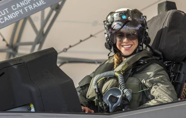 Capt. Anneliese Satz conducts pre-flight checks prior to a training flight aboard Marine Corps Air Station Beaufort on March 11. (Credit: U.S. Marine Corps)