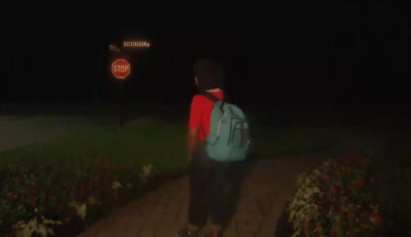 Child in the Portico neighborhood waiting at the bus stop. (Credit: WINK News)