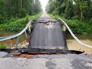 Collapsed bridge. (Credit: Decatur County Sheriff’s Office)