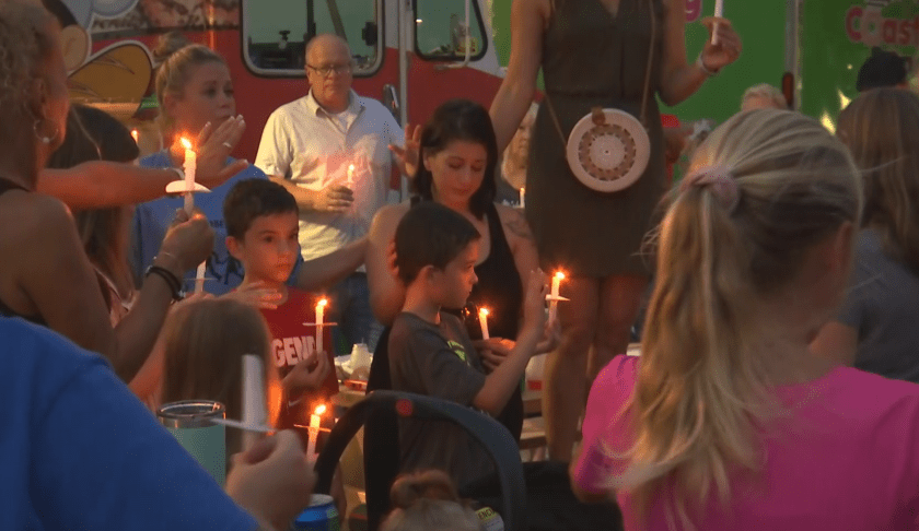 Community gathers in Cape Coral Friday evening to remember the two girls who lost their lives the last school year. (Credit: WINK News)