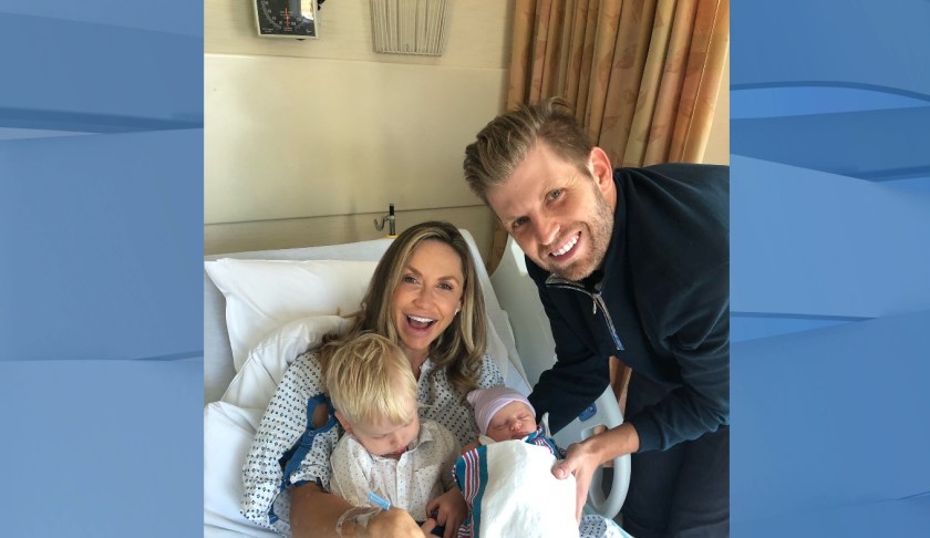 Eric Trump and his wife welcome a new baby girl into the world! (Credit: Eric Trump, Twitter)