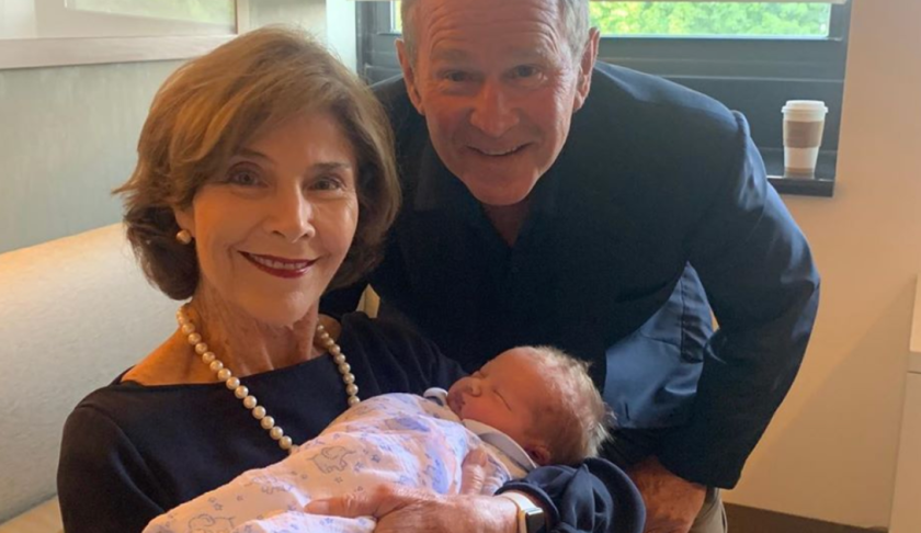 Former President George W. Bush is excited about the birth of his new grandchild. (Credit: CBS News)