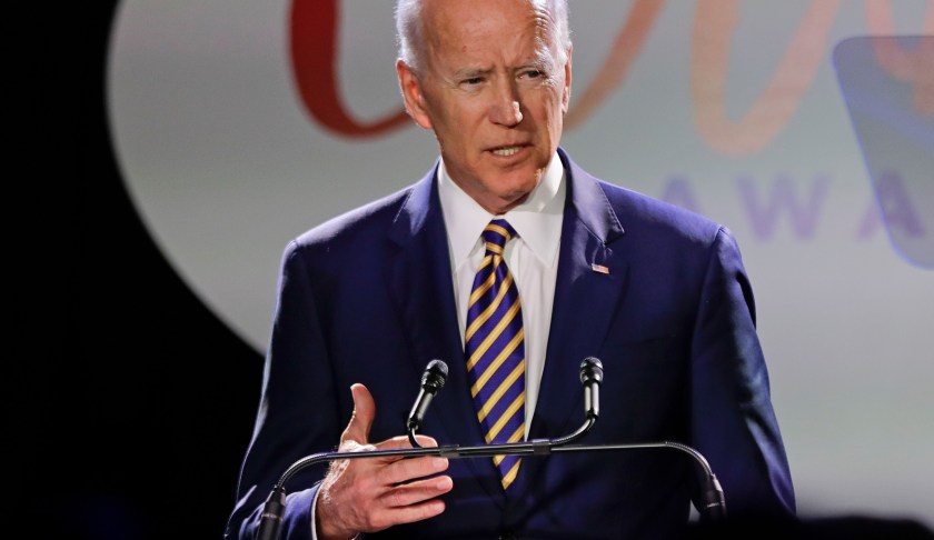 Former Vice President Joe Biden speaks at the Biden Courage Awards Tuesday, March 26, 2019, in New York. (AP Photo/Frank Franklin II)